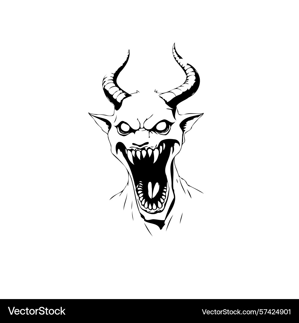 A menacing devil featuring sharp teeth Vector Image