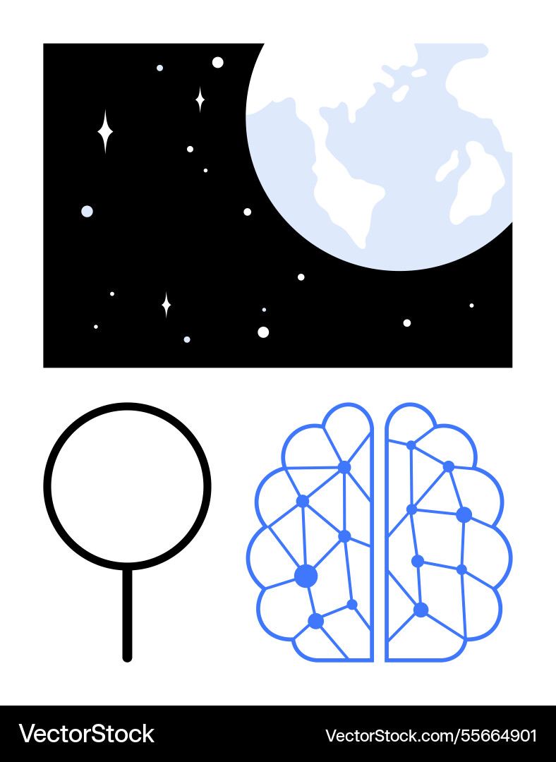 Artificial intelligence exploring global ideas vector image