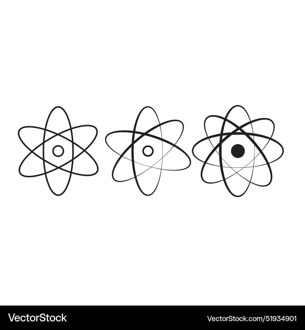 Atom icon in flat style with background Vector Image
