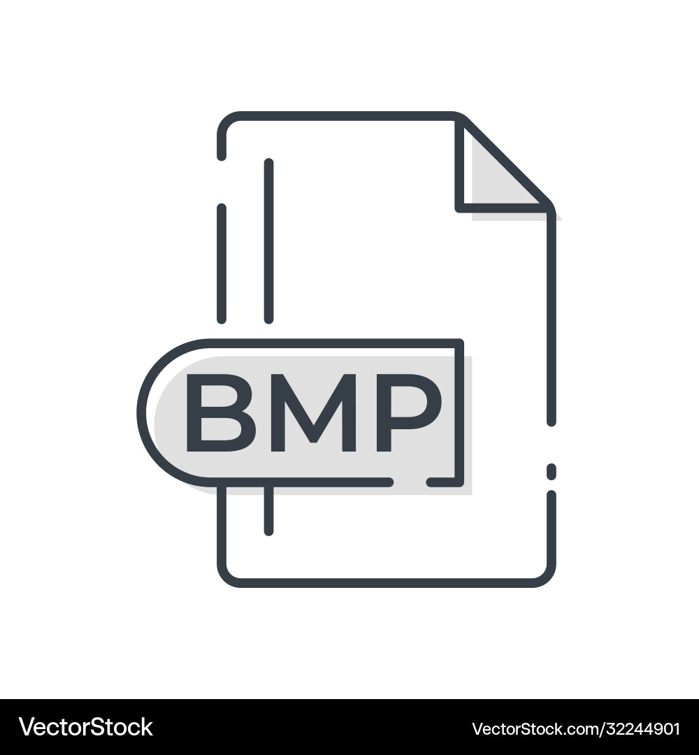 Bmp file format icon bitmap image extension Vector Image