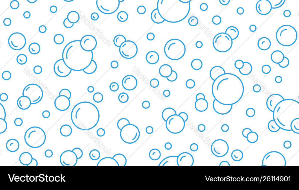 Bubbles seamless pattern with flat line Bubbles seamless pattern with flat line vector image