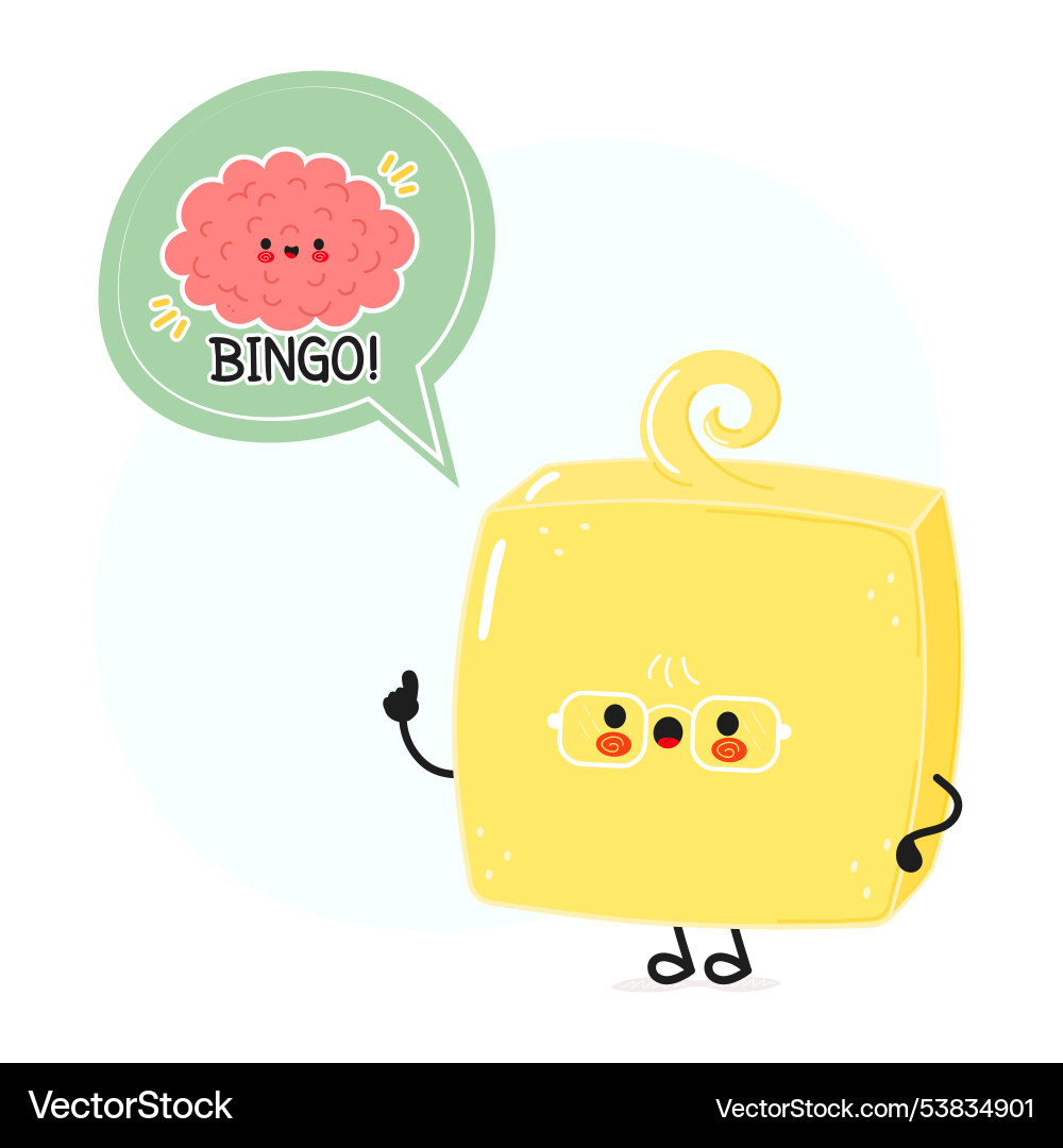 Butter with speech bubble and brain character Vector Image
