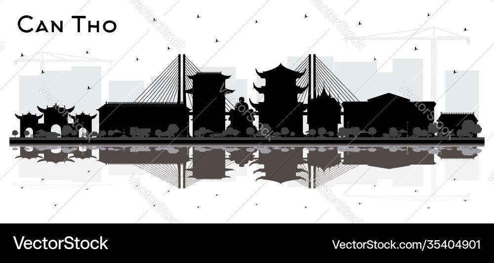 Can tho vietnam city skyline silhouette Can tho vietnam city skyline silhouette vector image