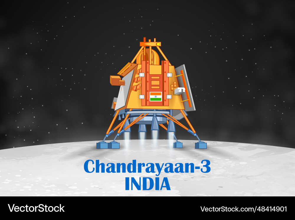 Chandrayaan-3 Lunar Mission Vector Image