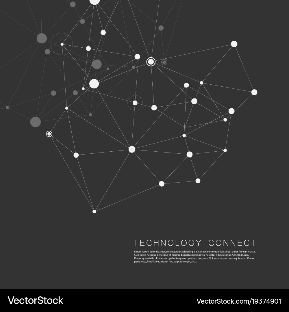 Connection white dots and lines science background Connection white dots and lines science background vector image
