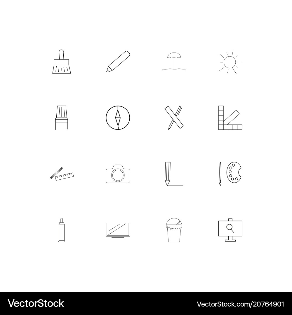 Creative process and design linear thin icons set vector image