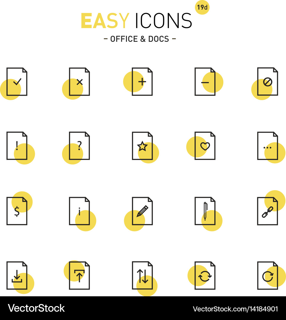 Easy icons docs vector image