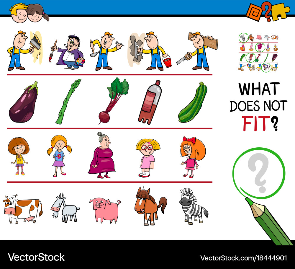 Find the Odd One Out - Puzzle Game vector image