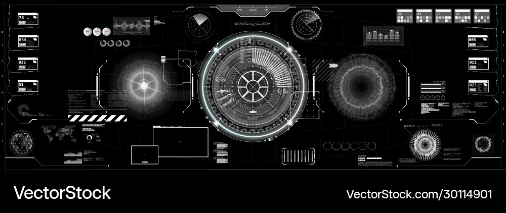 Futuristic Head-Up Display (HUD) Interface vector image