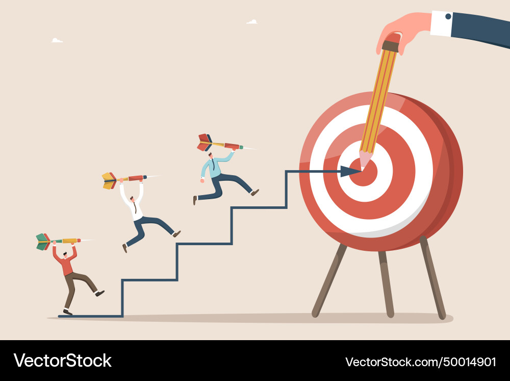 Hand drawing path to target Vector Image