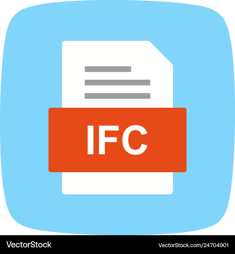 Ifc file document icon Vector Image