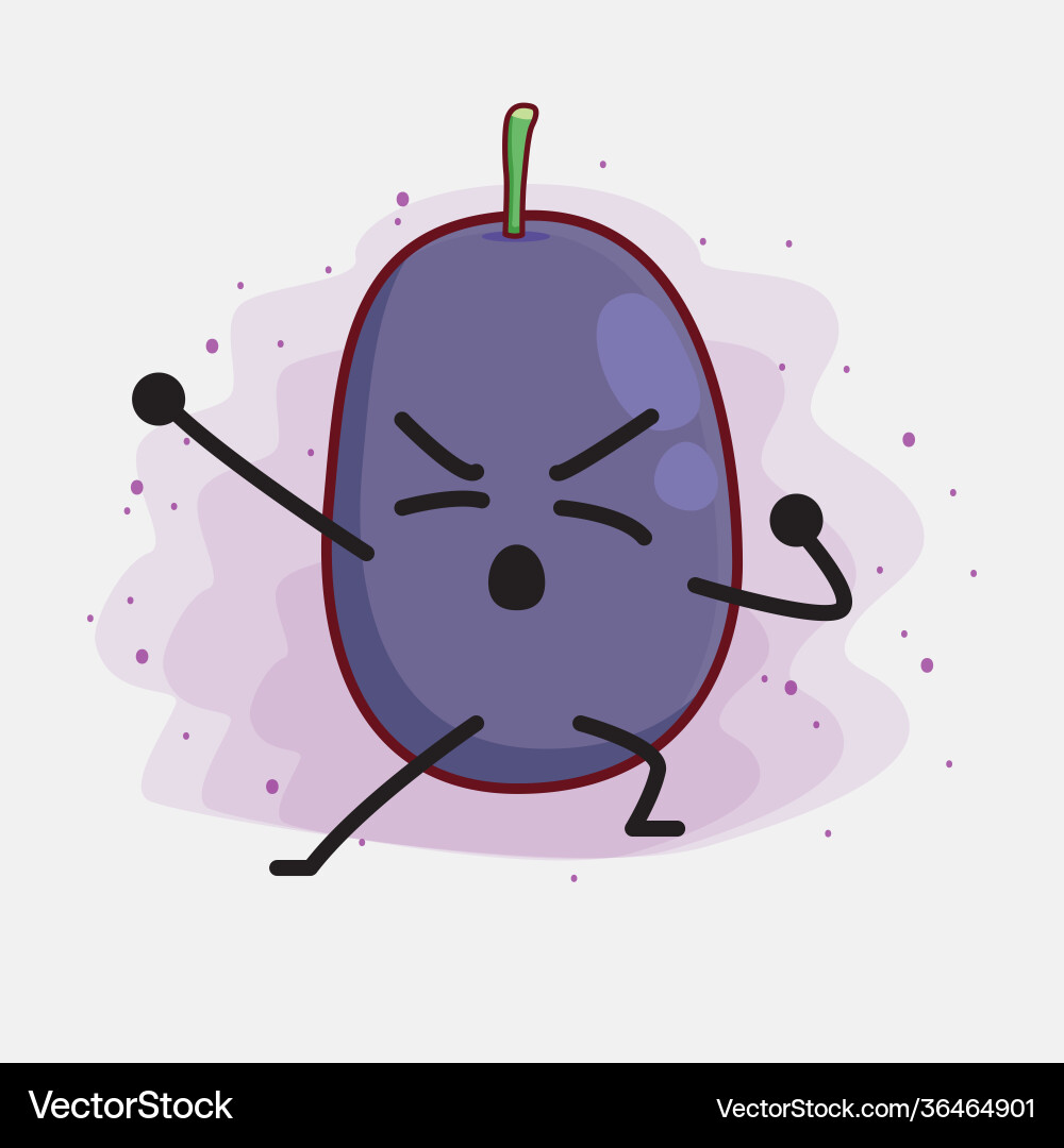 Java plum fruit cute character with simple face vector image