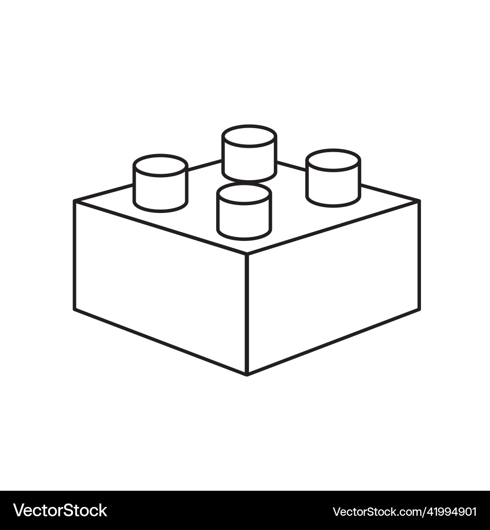 Lego Cube Icon - Block Puzzle vector image