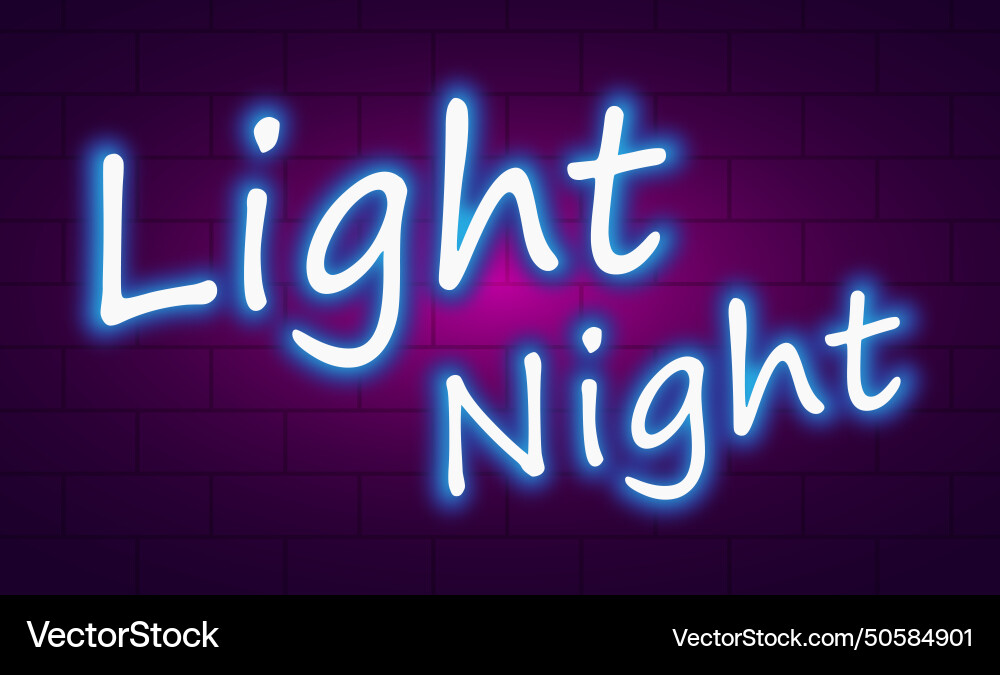 Light night editable text effect 3d flat style Vector Image