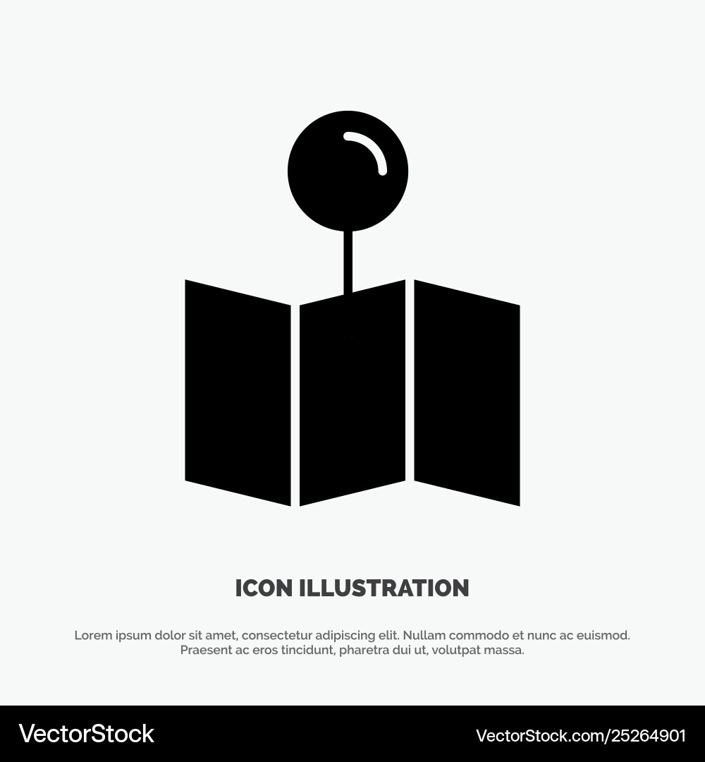 Location map pointer pin solid glyph icon Location map pointer pin solid glyph icon vector image