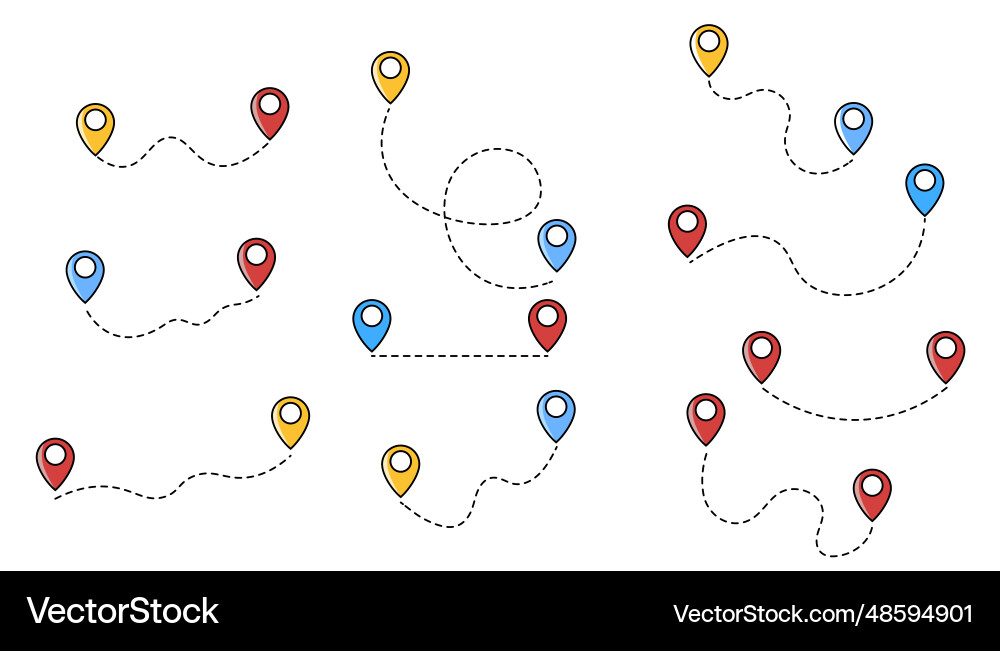 Location pointers path Location pointers path vector image