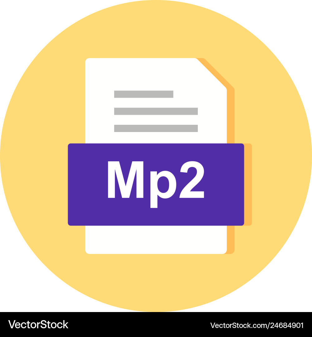 Mp2 file document icon vector image
