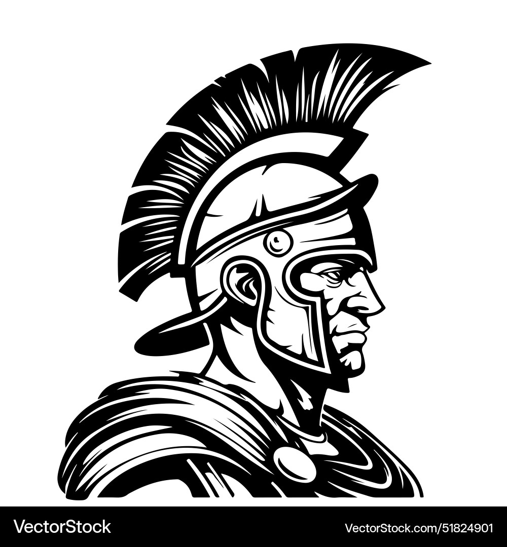 Roman Centurion Helmet Sketch Vector Image