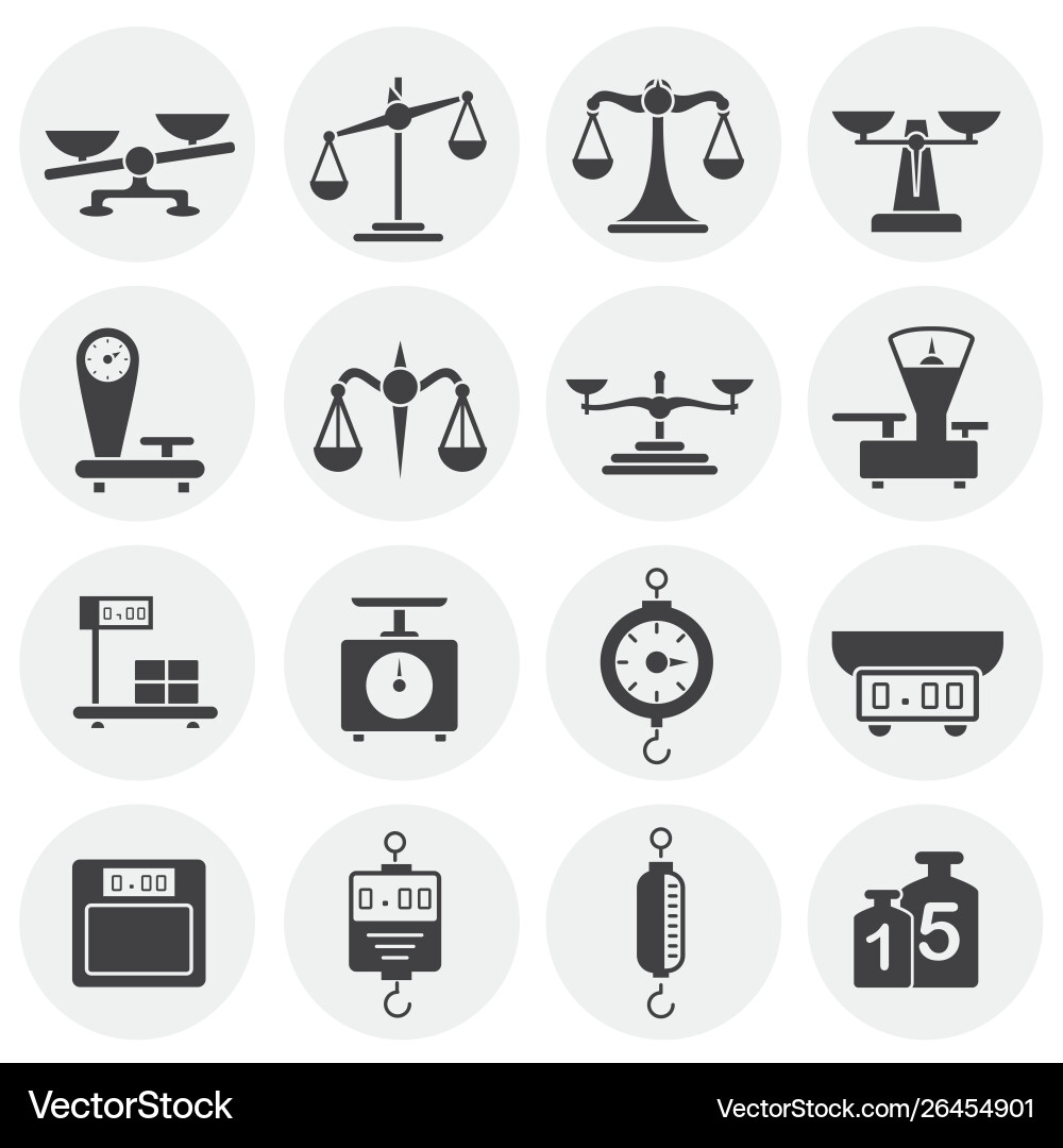 Scale related icons set on background for graphic Vector Image