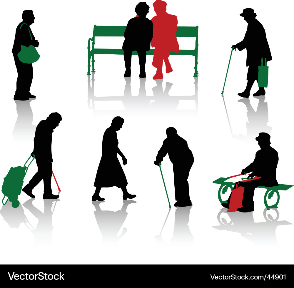 Senior Silhouette Group vector image