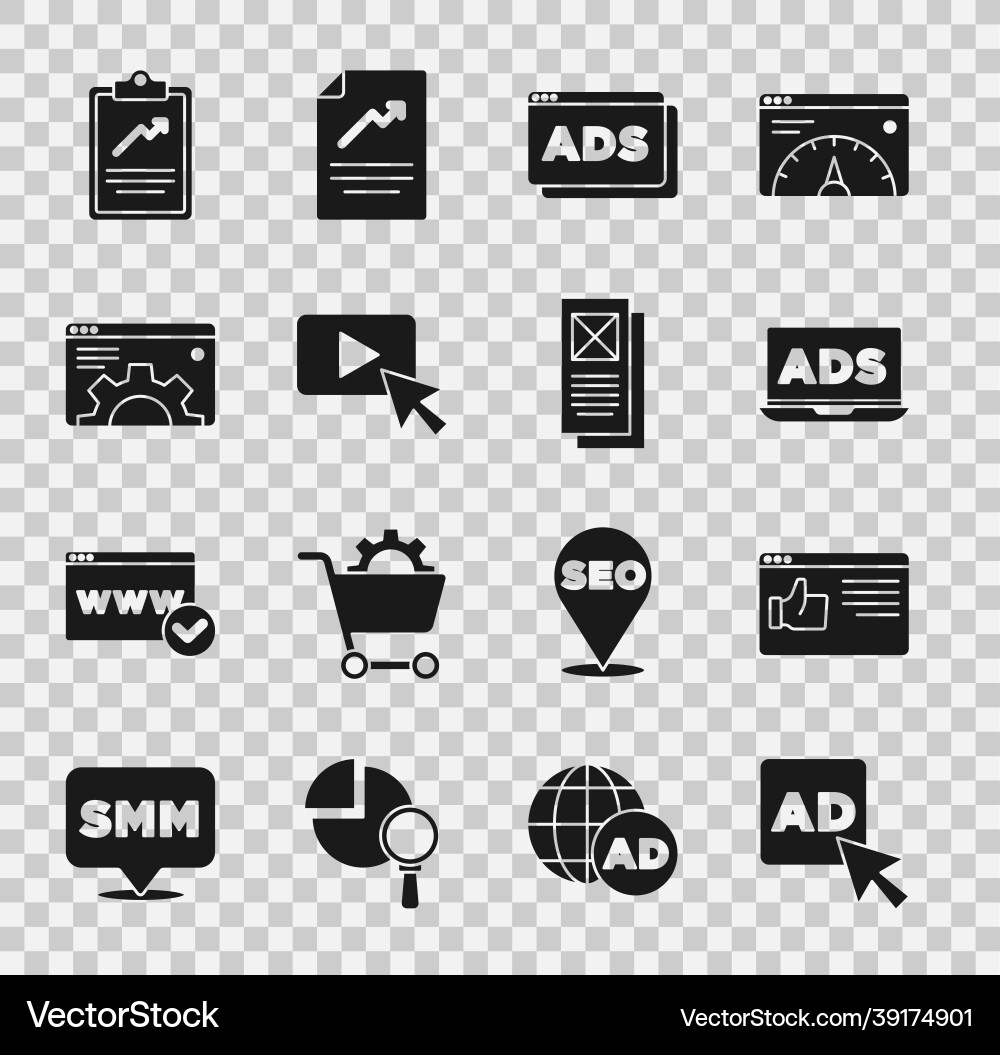 Set advertising browser window setting Set advertising browser window setting vector image