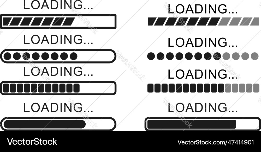 Set of loading bar icons vector image