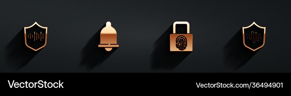 Set shield voice recognition motion sensor Vector Image