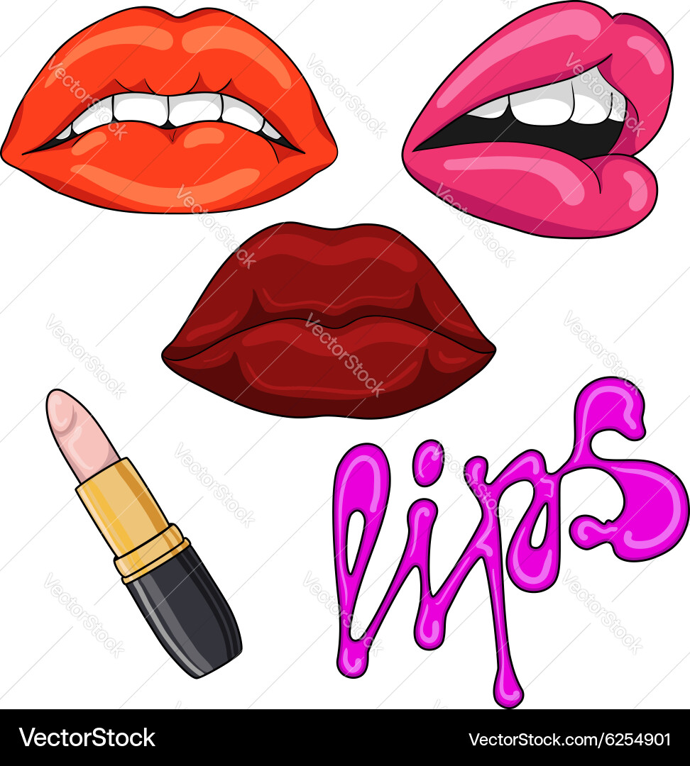 Sexy red lips Royalty Free Vector Image - VectorStock