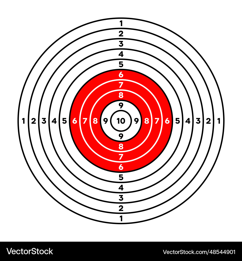 Shooting range paper target with divisions marks Shooting range paper target with divisions marks vector image