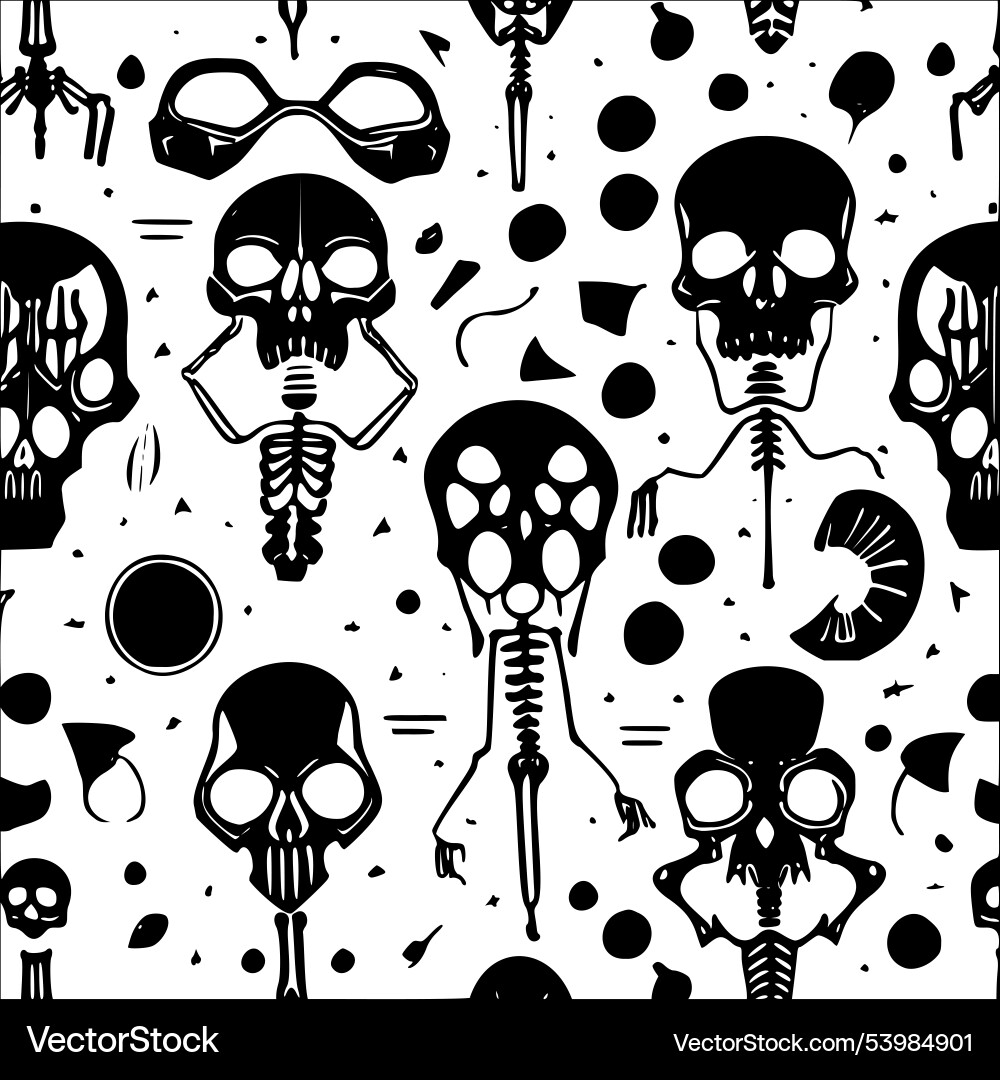 Skeletons abstract pattern seamless vector image
