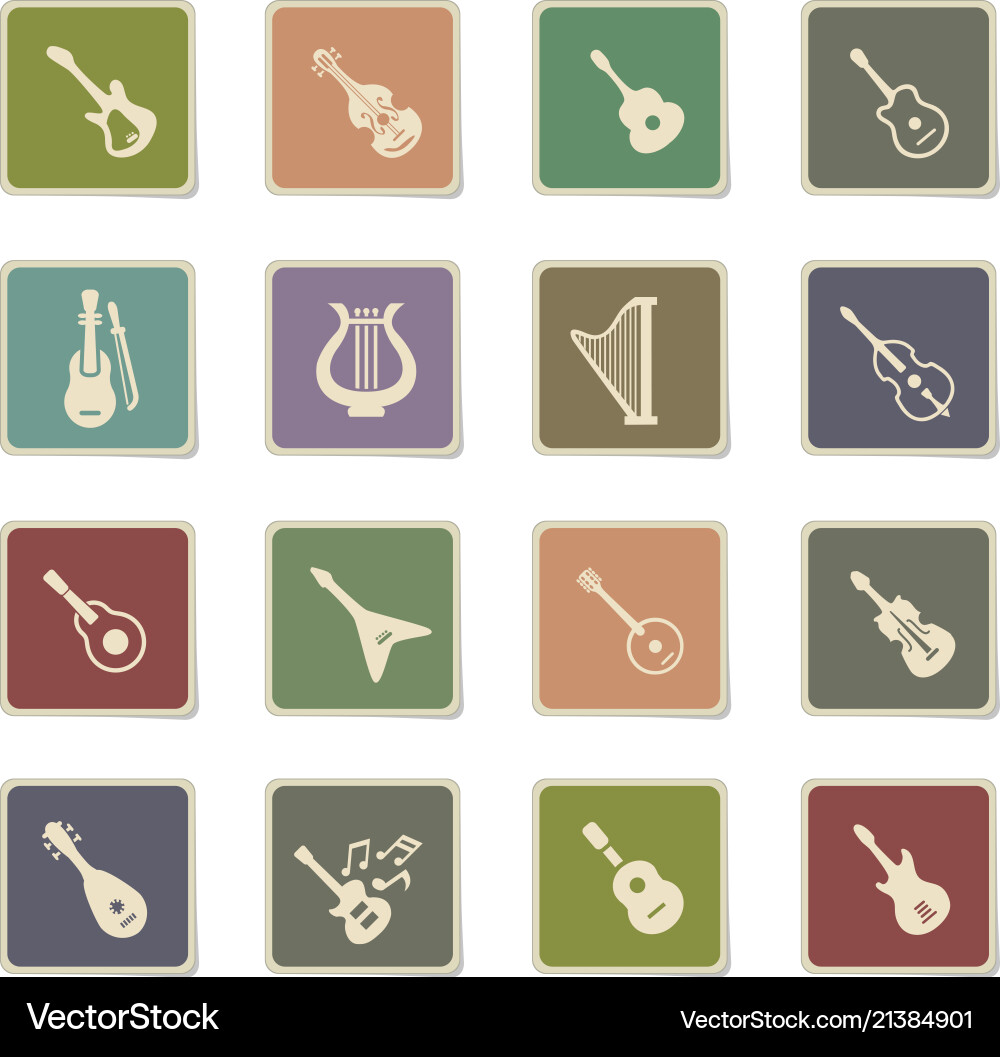 String instruments icon set Vector Image