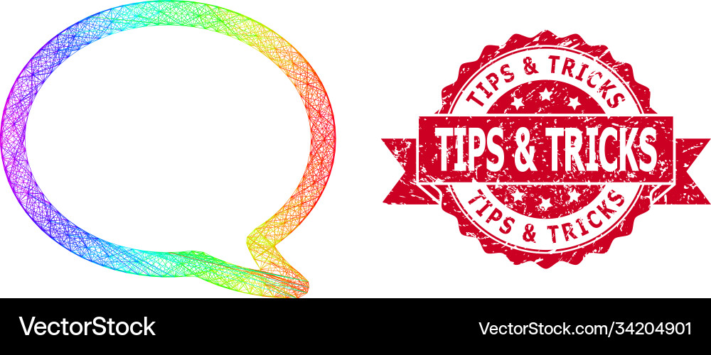 Textured tips tricks stamp and spectrum net Textured tips tricks stamp and spectrum net vector image