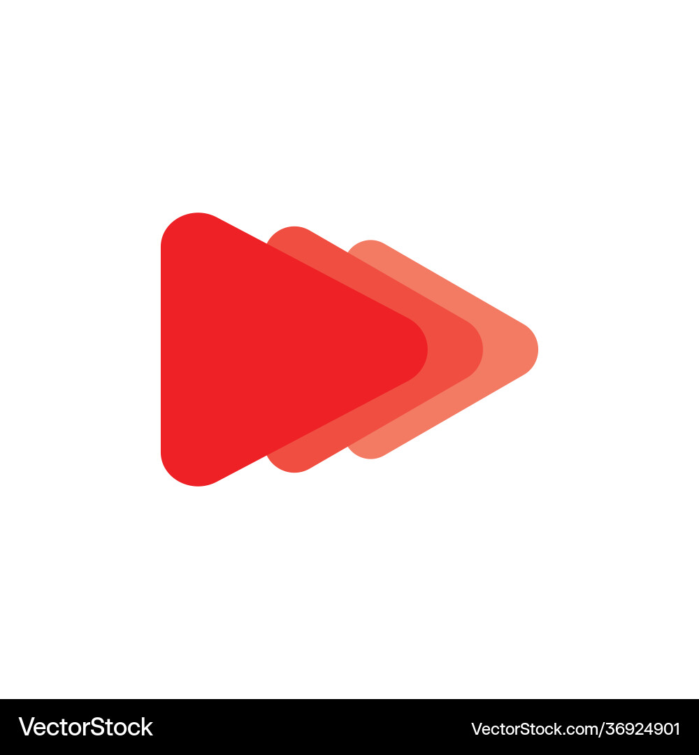 Triangle player gradient simple logo Vector Image