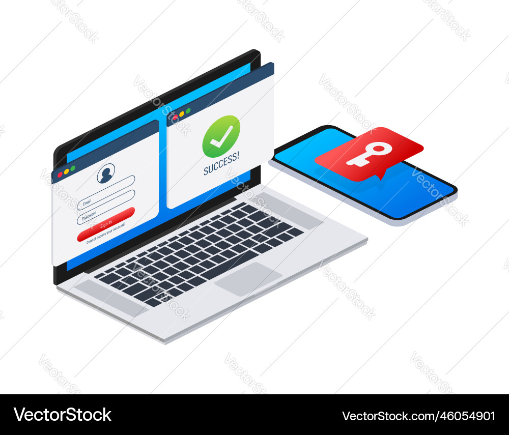 Two-Factor Authentication Login vector image