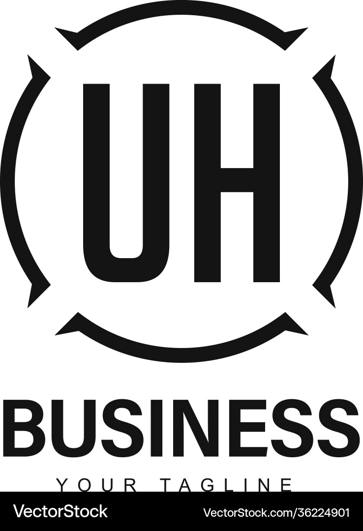 Uh initial a logo design with abstract style Uh initial a logo design with abstract style Vector Image