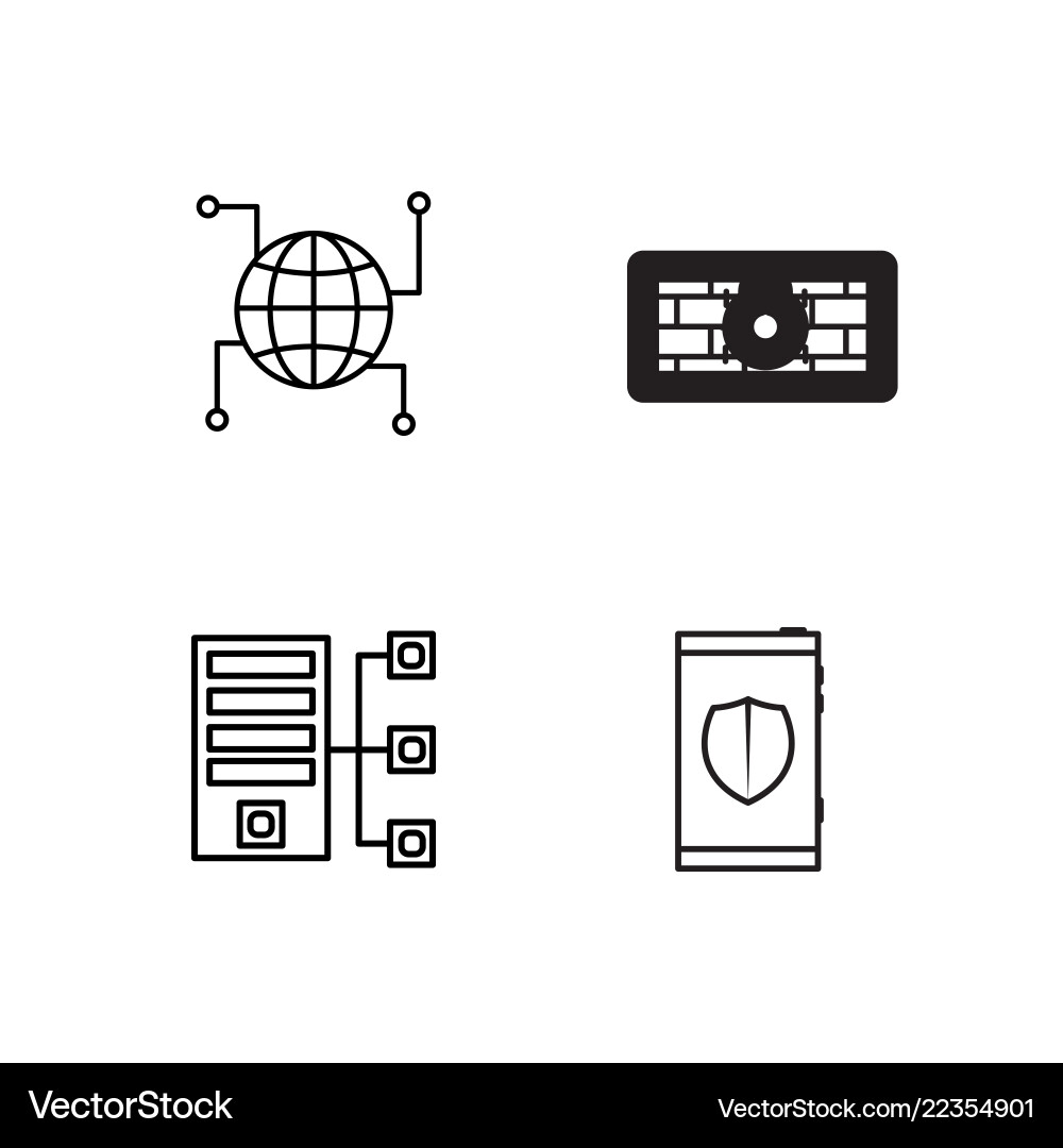 Web simple outlined icons set vector image