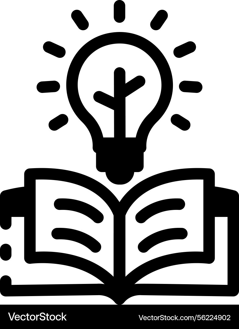 A linear style icon showing creative learning Vector Image