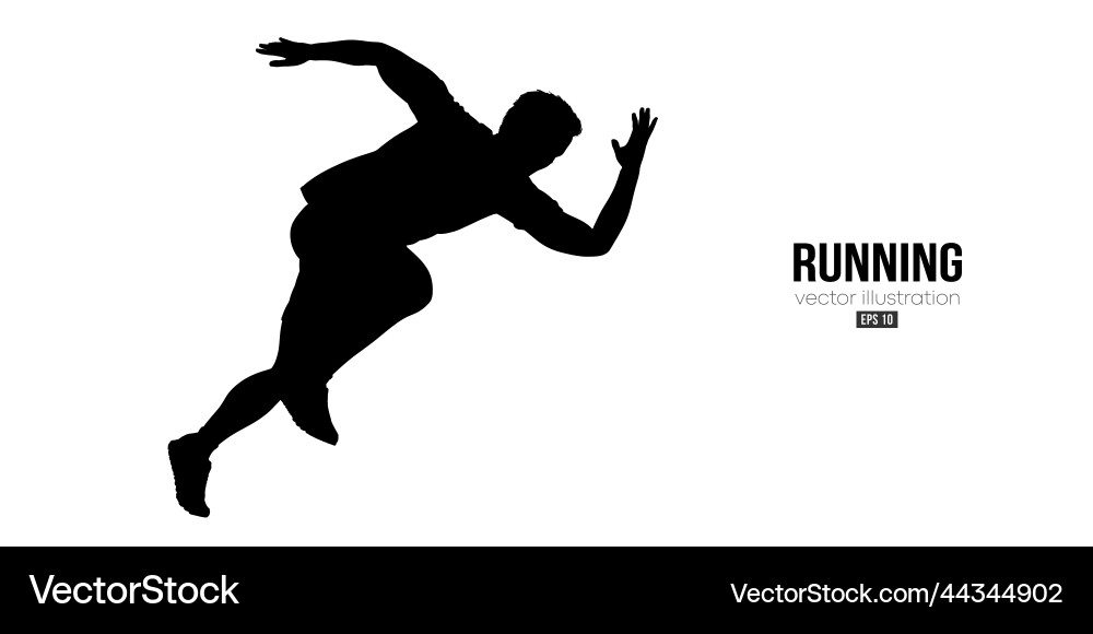 Abstract silhouette of a running athlete on white Abstract silhouette of a running athlete on white Vector Image