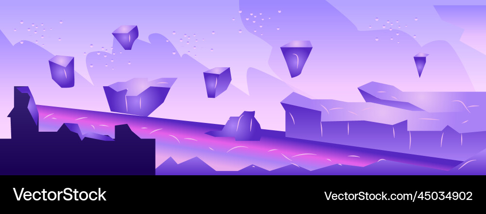 Alien planet surface game background vector image