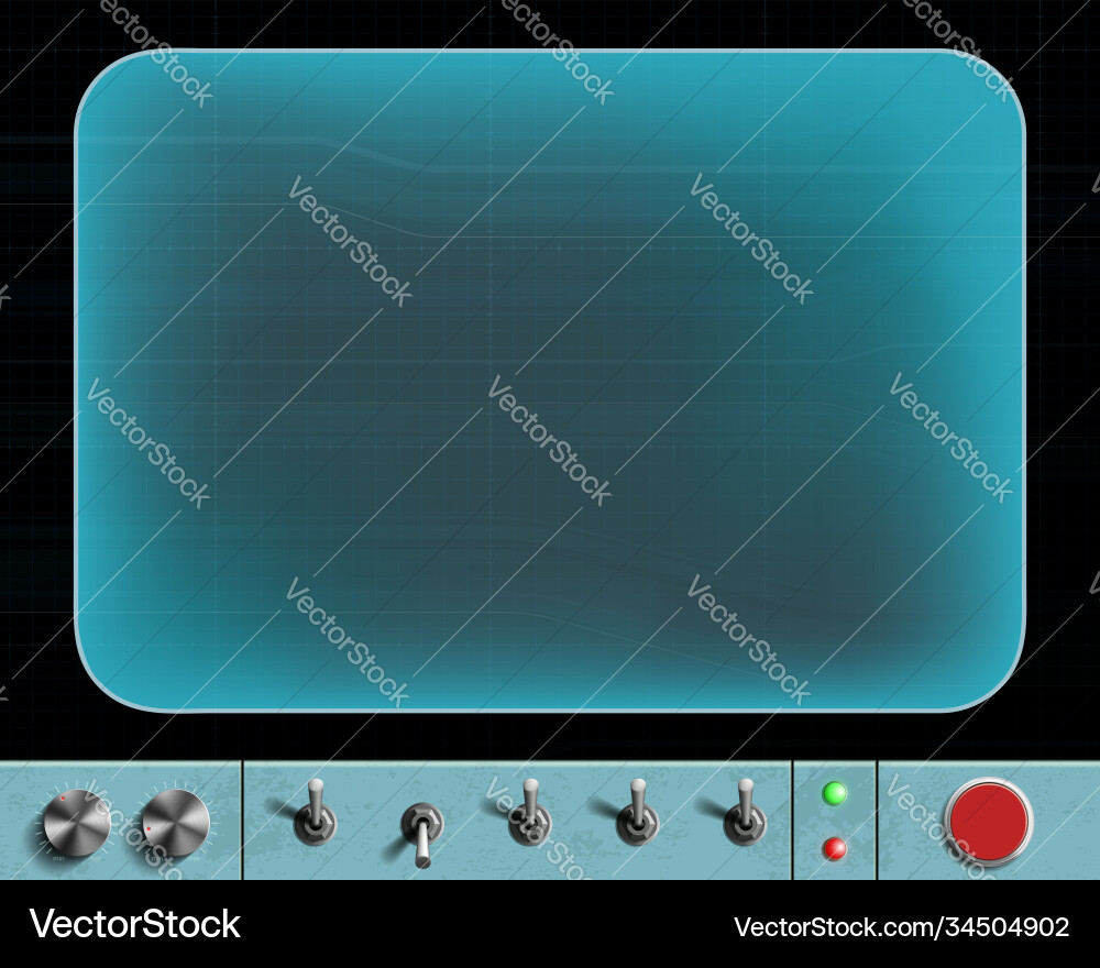 Blank device screen with dashboard and buttons Blank device screen with dashboard and buttons vector image