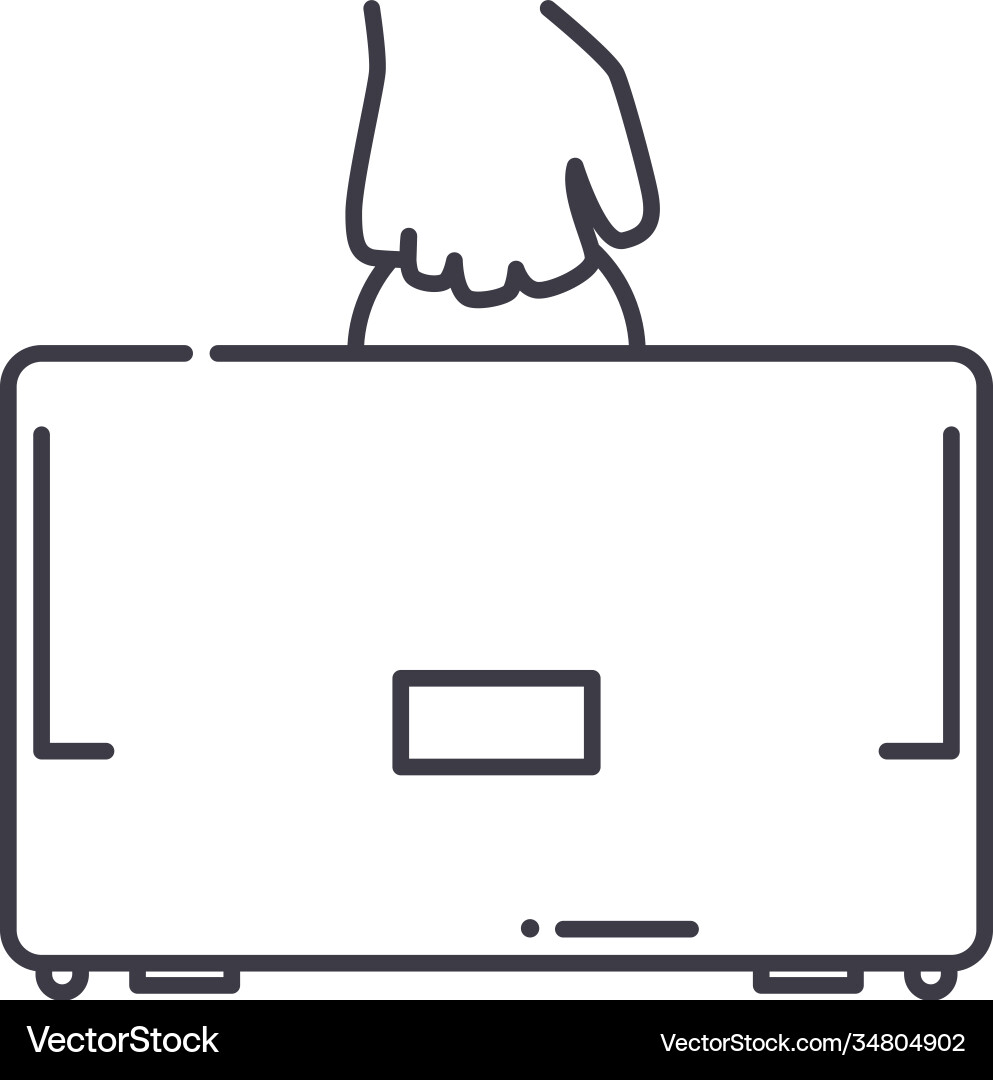 Business case concept icon linear isolated Business case concept icon linear isolated vector image