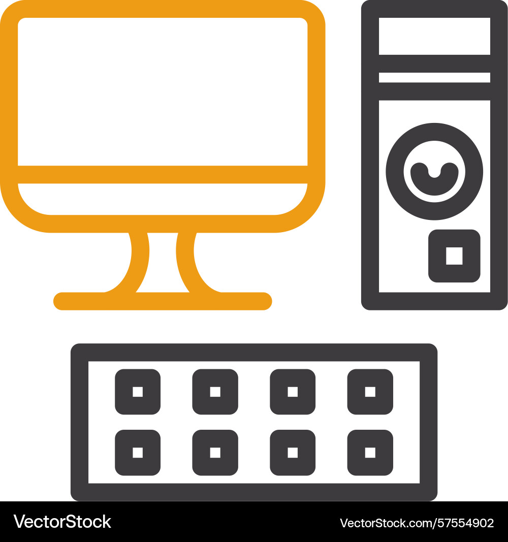 Computer two color icon Vector Image