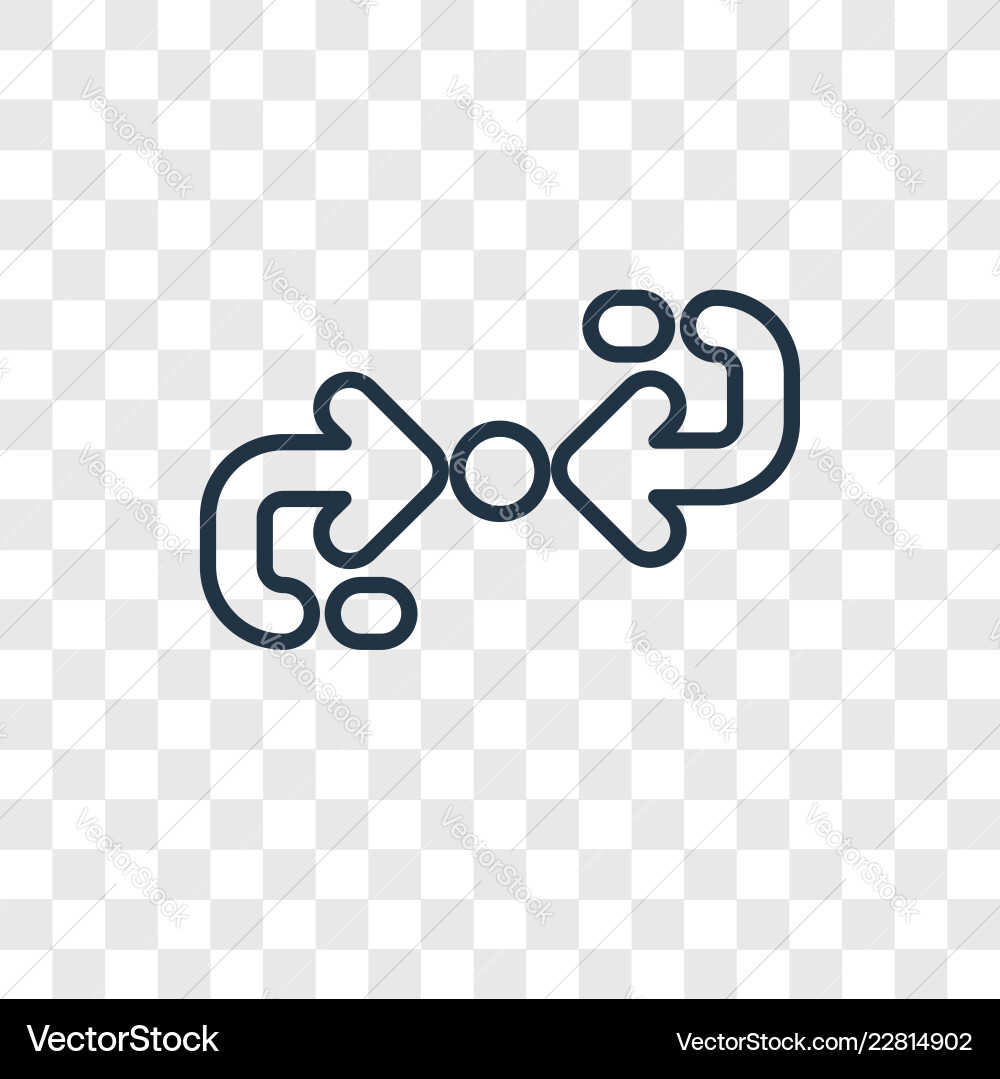 Cycle concept linear icon isolated on transparent Cycle concept linear icon isolated on transparent vector image