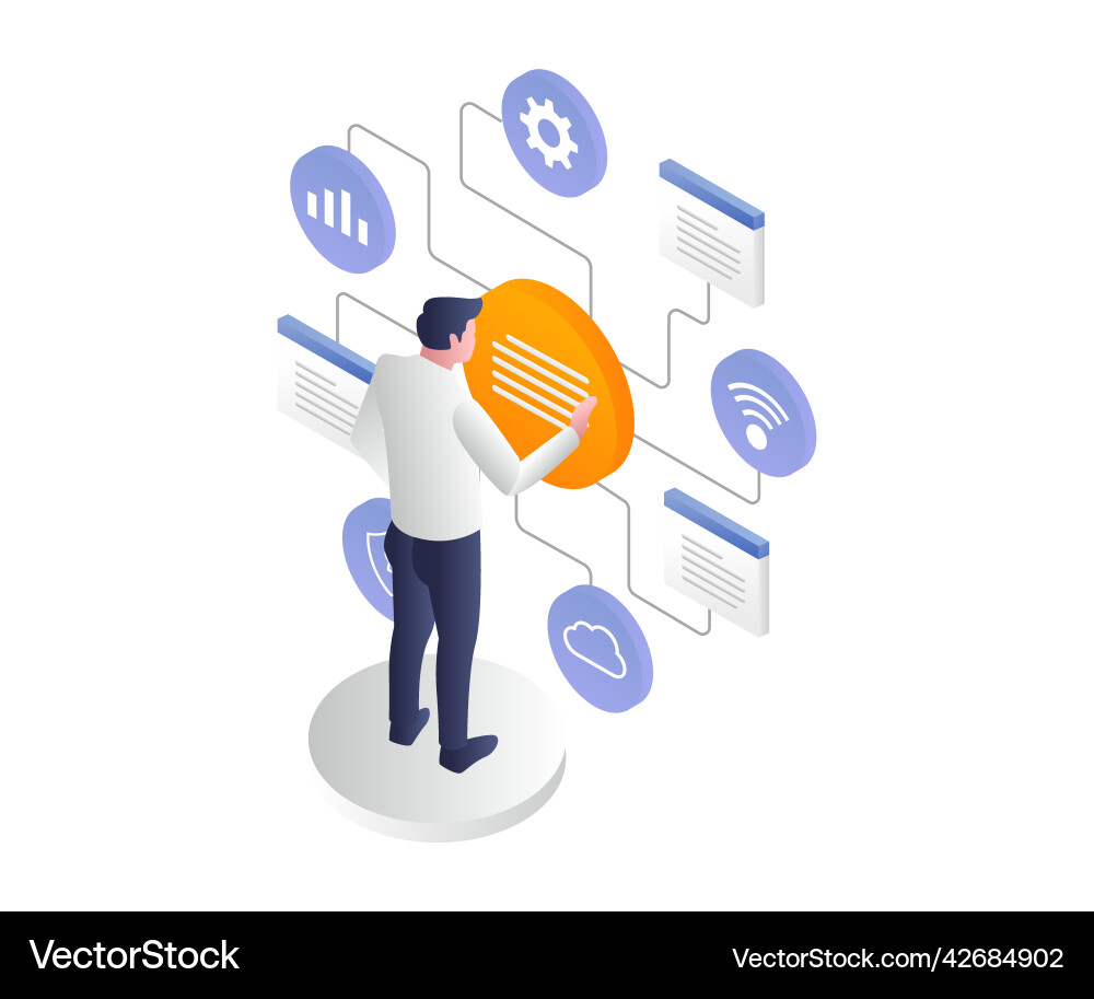 Data Management and Network Strategy Vector Image