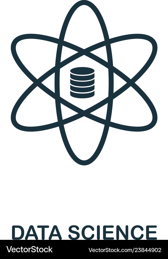 Data science icon monochrome style design from Data science icon monochrome style design from vector image