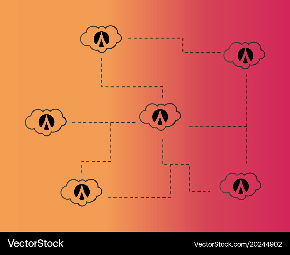 Dentacoin blockchain on cloud style background Vector Image