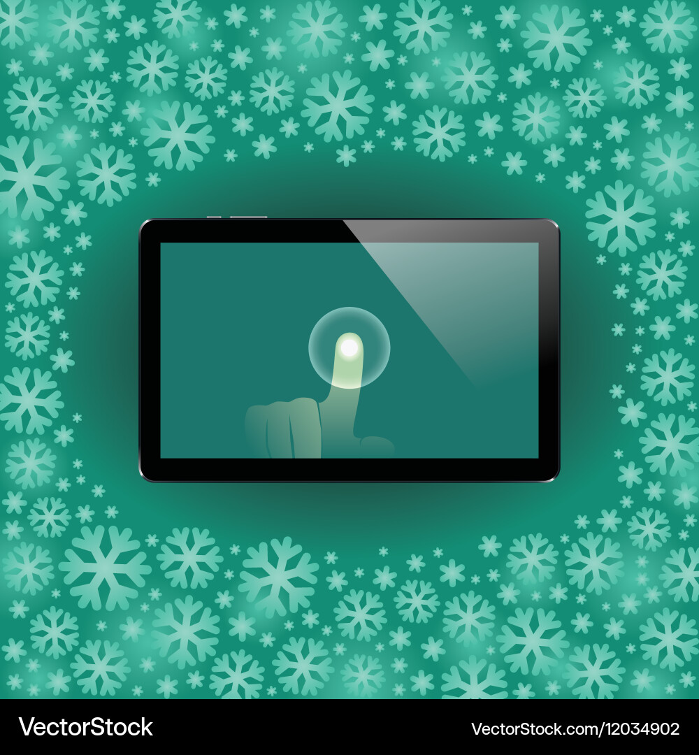 Digital tablet with shiny sensor screen touch vector image