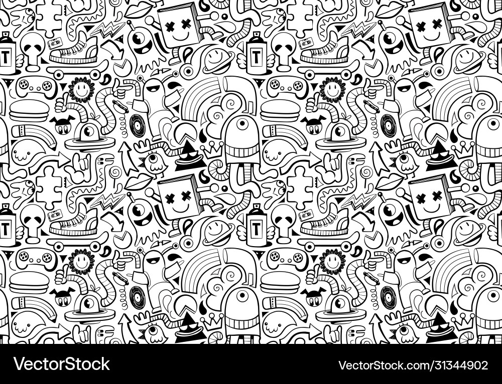 Dynamic Doodles Pattern vector image