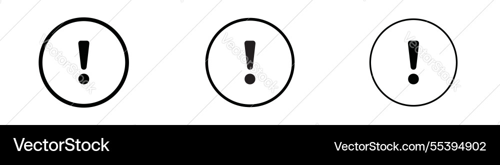 Exclamation interface icons in three different Exclamation interface icons in three different Vector Image