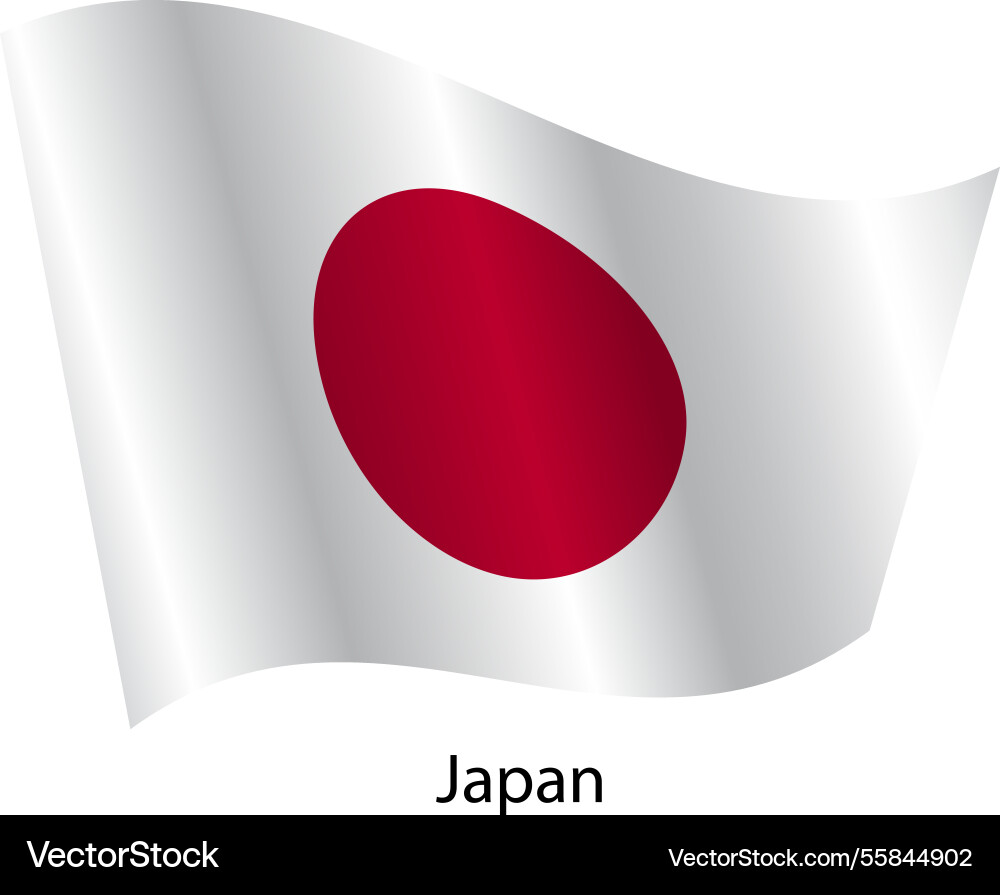 Flagge des Landes japan auf einem weißen Hintergrund Flagge des Landes japan auf einem weißen Hintergrund vektorbild